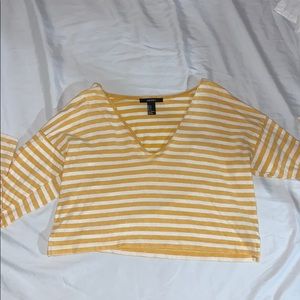 Long sleeve Striped crop top